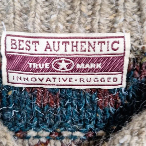 Vintage True Mark wool blend pullover long sleeve v-neck sweater - M - Picture 2 of 8